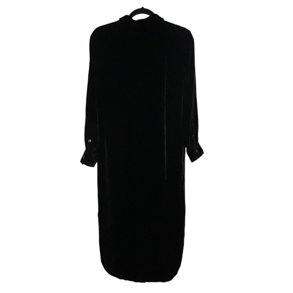 J. Jill Vtg. Black Velvet Long Line Button-Up Duster Coat/Cardigan Sz 6P - Picture 2 of 14